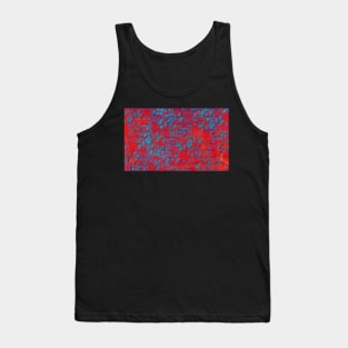 Red and blue botanical pattern pet bandana Tank Top